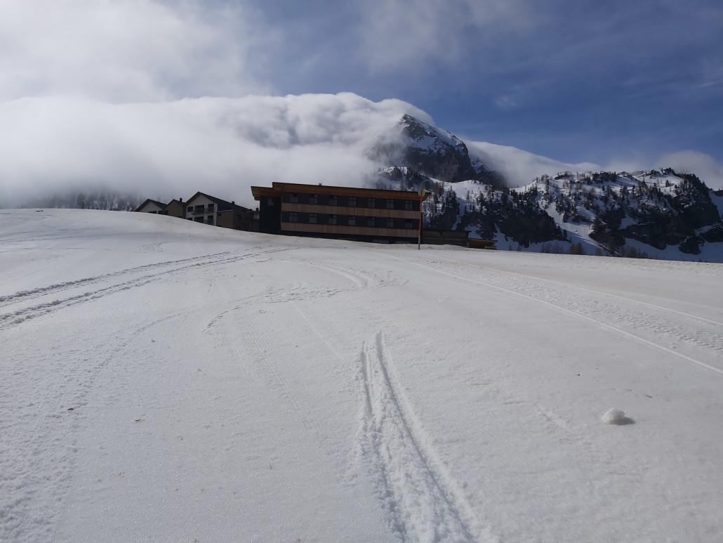 Langsame Bahn, dafür Sicht und gute Pisten.<br />Da kann man ruhig mal abheben.