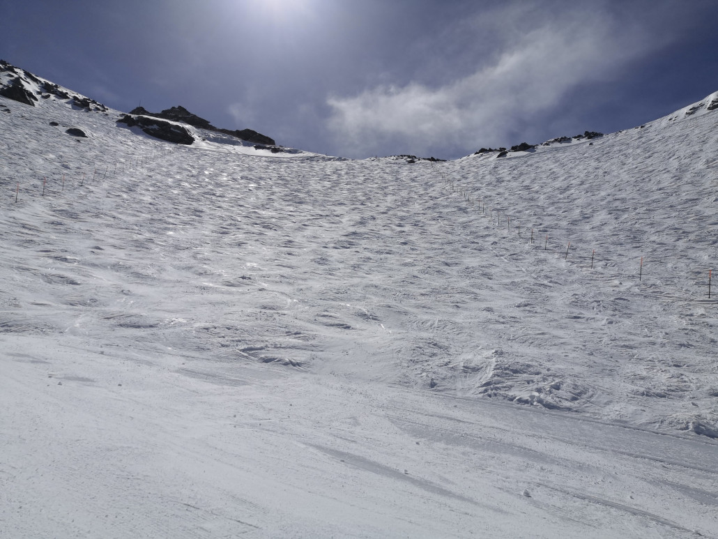 Der Buckelpistenabschnitt noch von unten.