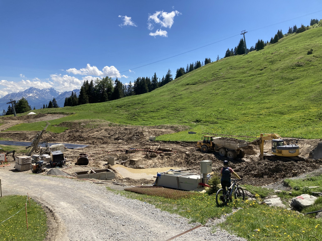 Baustelle Restaurant Alp Schamuela heute Nachmittag