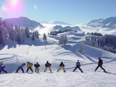 Piste zum Bündalift, rechts gehts nach Schwendi und links zum Snowpark mit Halfpipe...