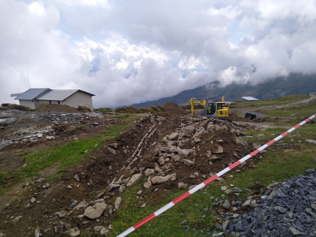Und es wird gebaut, an der neuen Bergstation auf Nagens?