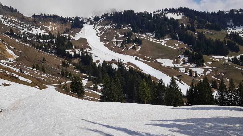 Schneelage am Hasenbühel, 16.04.2022