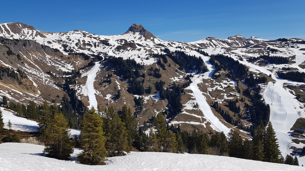 Sonnenseite des Skigebiets