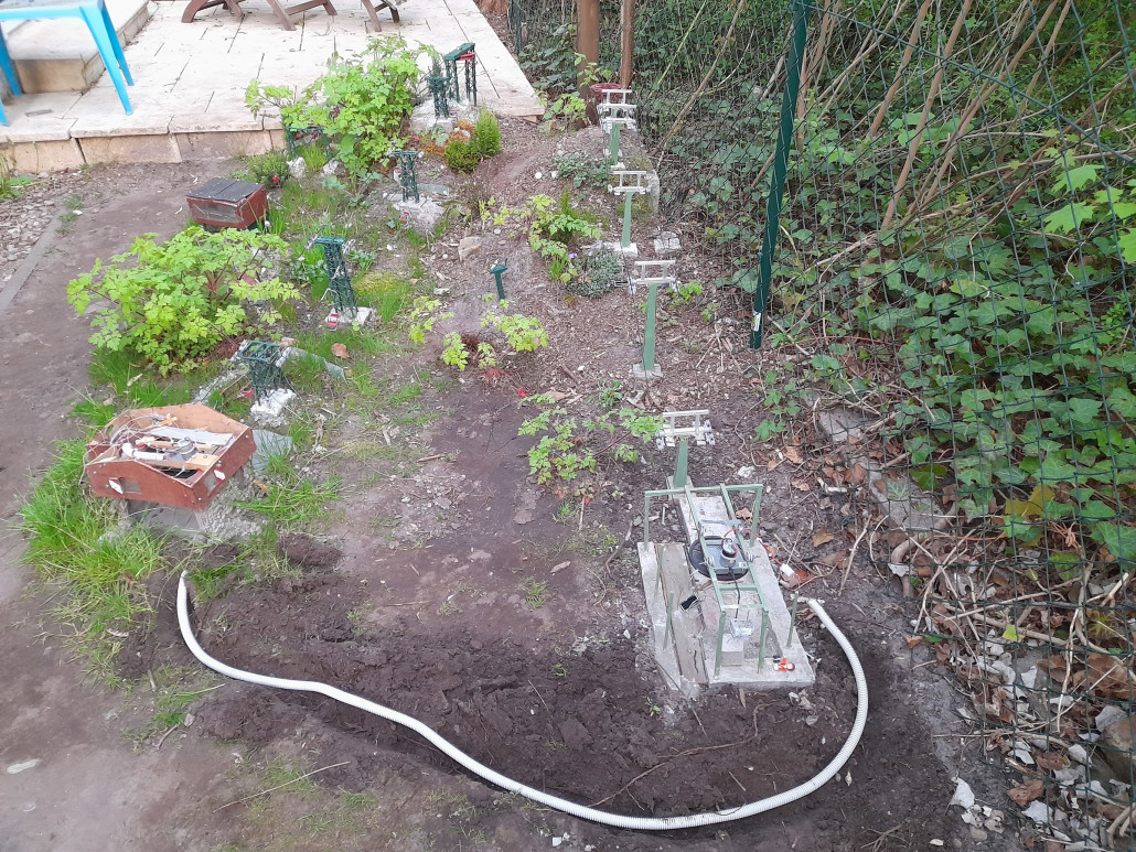 das Verlegen des Kabels