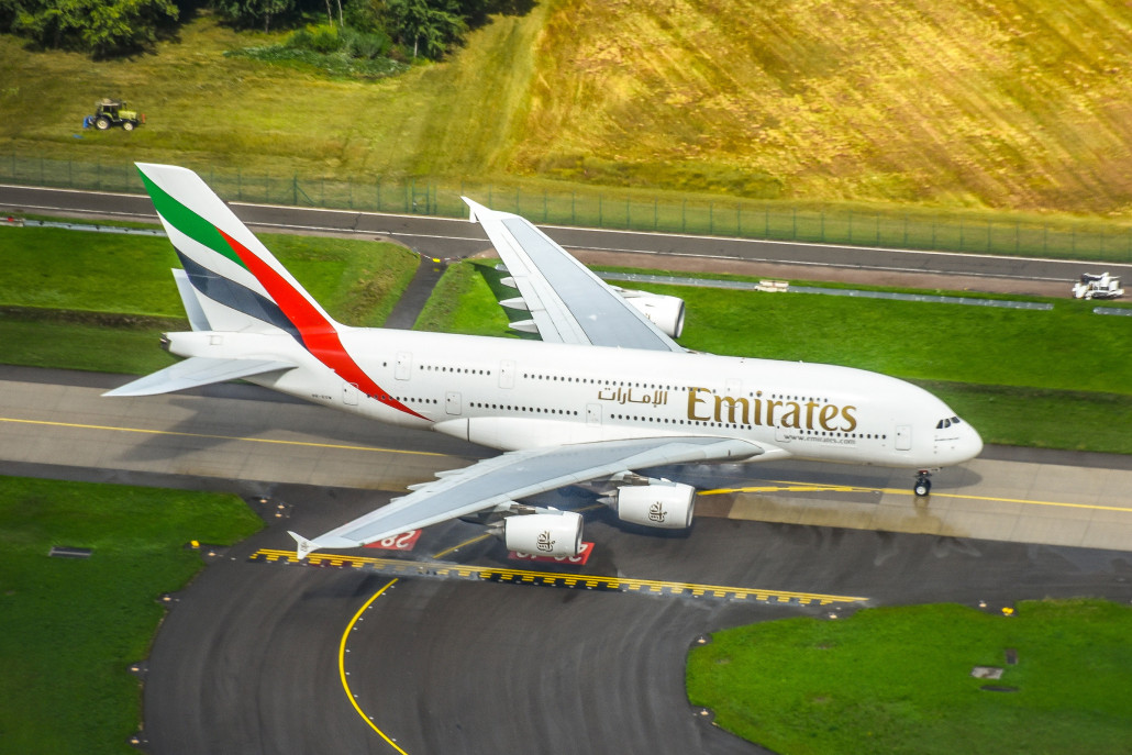 Der A380 ist unmittelbar vor uns gelandet