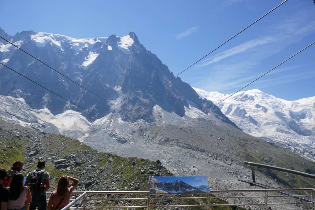 Aguille du Midi und das gewaltige Spannfeld der 2. Sektion der PB.