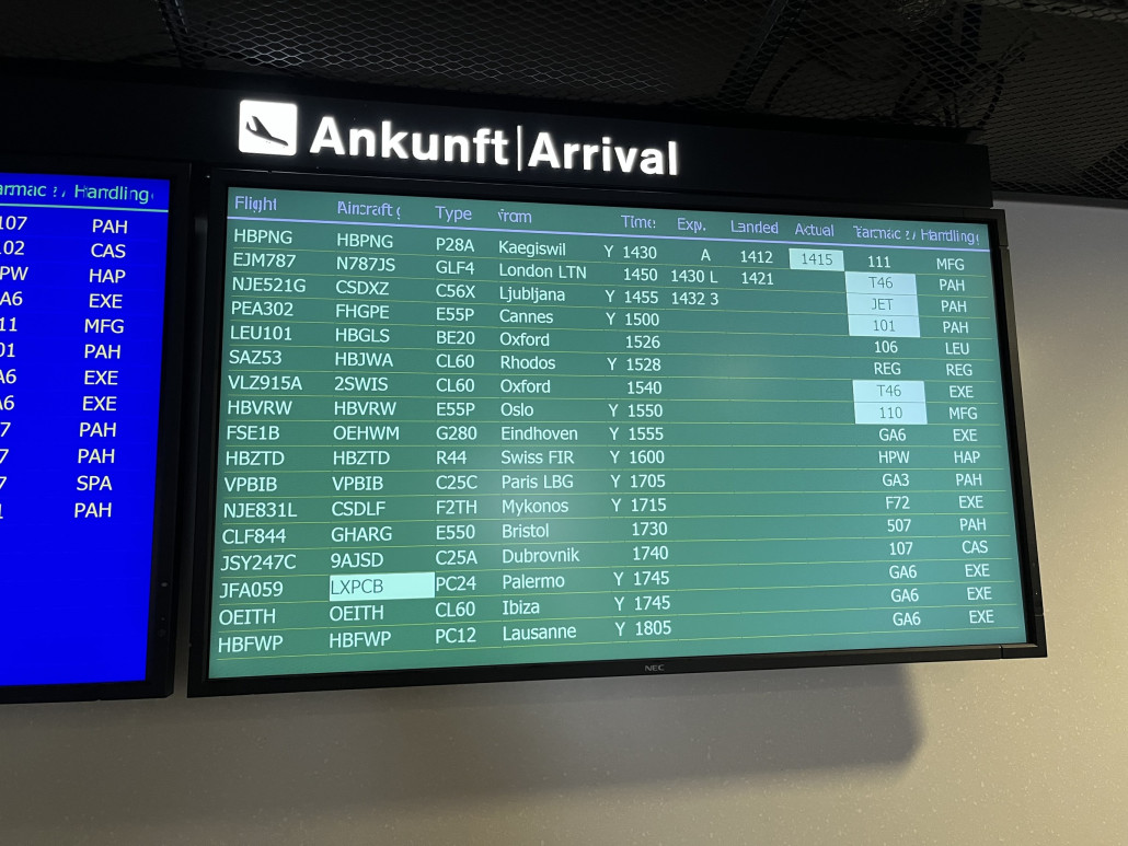 15min vor dem Flugplan angekommen