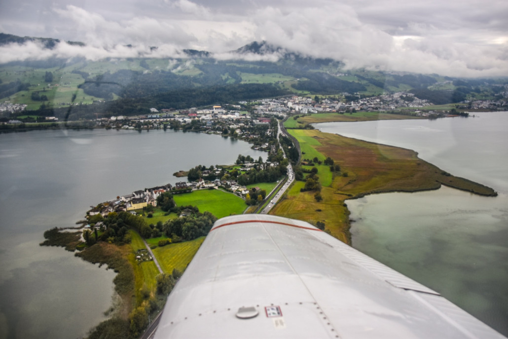 Landeanflug beim Seedamm