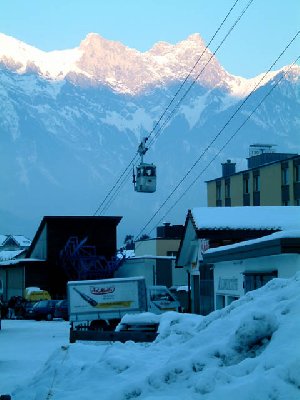 Ein schöner Tag geht zu Ende - Abend an der Talstation in Bad Ragaz