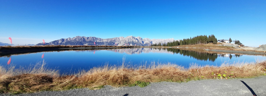 Tanzbodenteich: schon zum Winterstauziel angefüllt