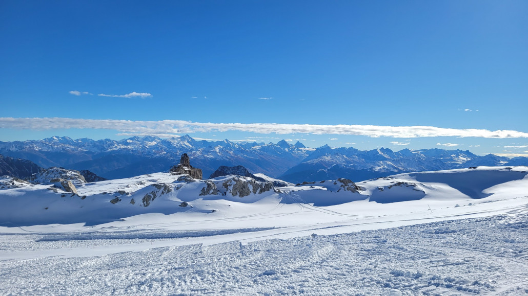 Blick ins Wallis, Beschneiungsversuche in den 4 Vallées