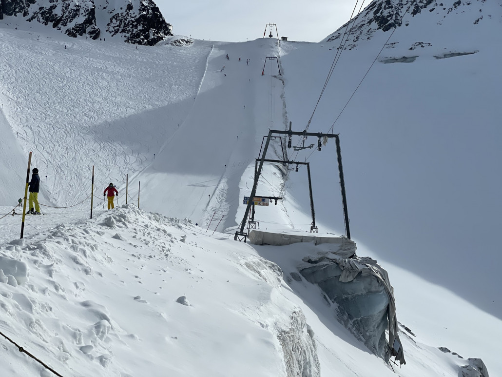 Stütze auf Eiswürfel