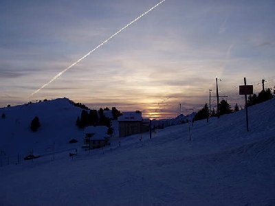 Letzte Abfahrt am Rigi Stafel. Vorteil die Zahnradbahn fährt bis nach 18 Uhr. :-)