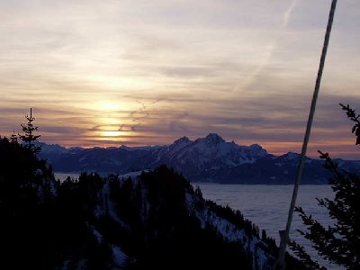 Pilatus mit Sonnenuntergang