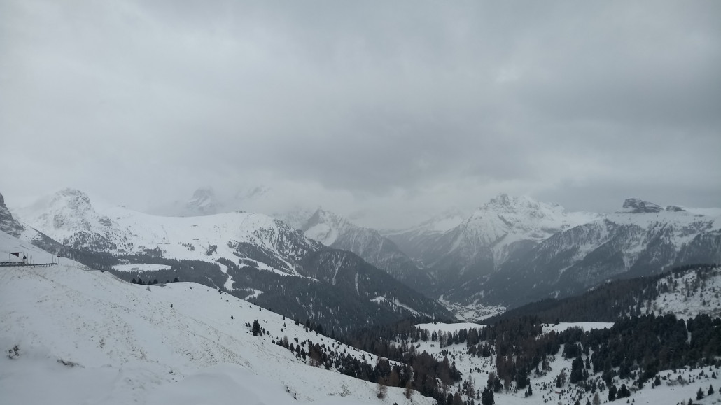 Sella Joch, -2⁰ auf 2250 Meter. Es war schon erheblich frischer dort oben.