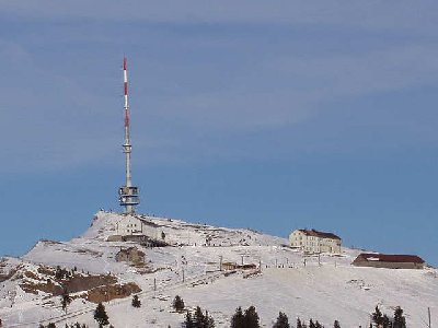Rigi Kulm mit Gipfelhotels und Sendeturm