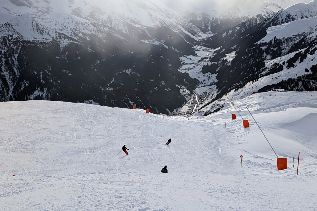 Piste 60 am 8er Horbergjoch. Hier und auf den benachbarten Pisten konnte man richtig schön Gas geben!
