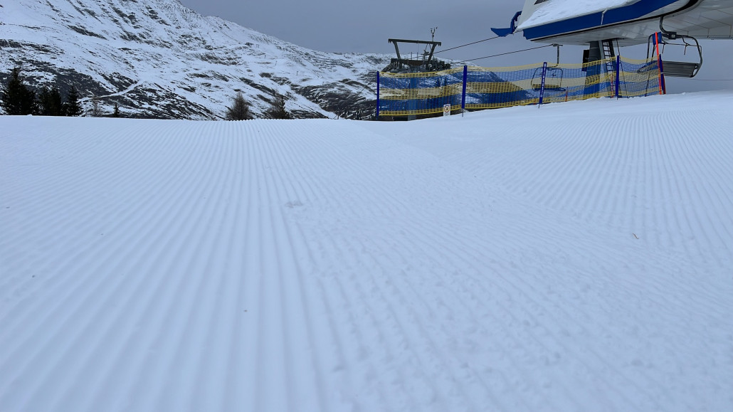 Waldabfahrt in Serfaus, oben sehr gut unten knollig