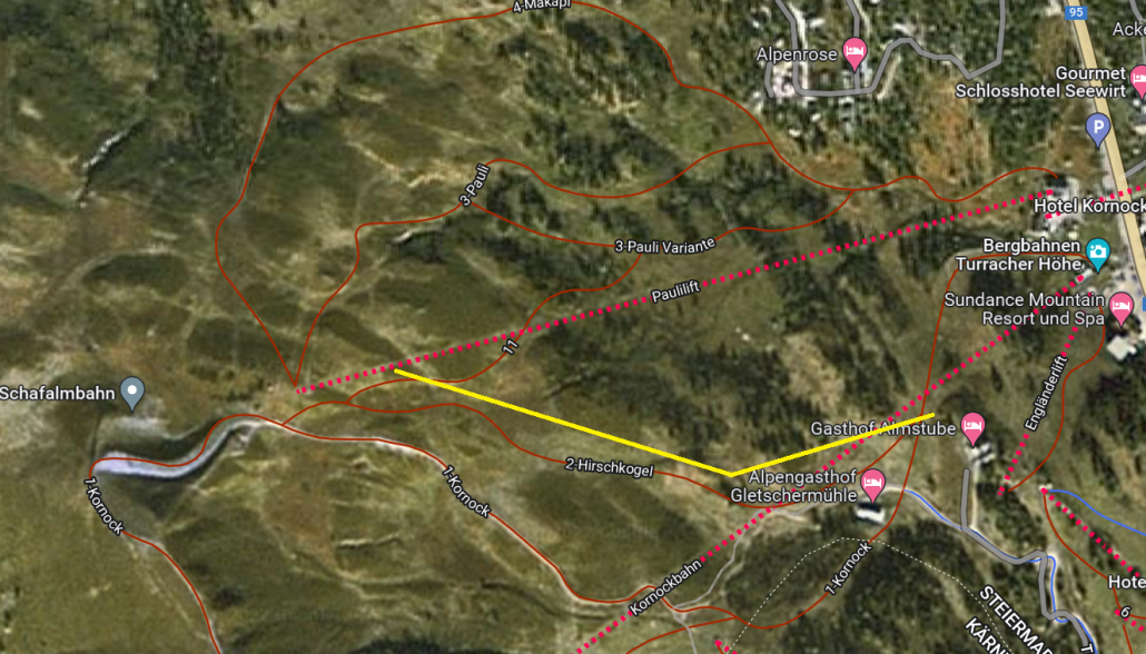 Meine "perfekte" Version vom Hirschenkogellift (Dreieckslift mit Rechtskurve)