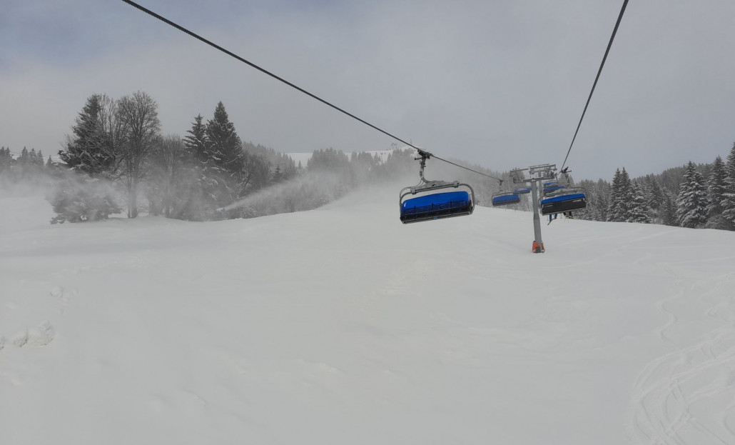 Hopfgarten, Schernthann: dieser Teil der Piste war noch zu, dafür aber voll unter "Beschuss"