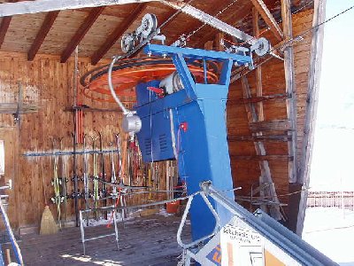 Nochmals die Talstation Skilift Oberalp mit Weiche für den Liftomat