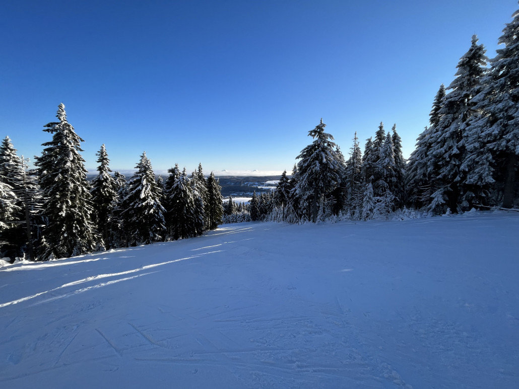 Blick von der ersten zur zweiten Kurve