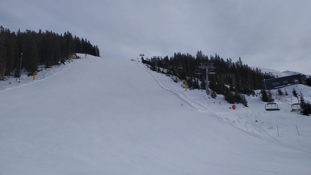 Sprung zurück zur Zentralstation, der Schlusshang war ganztags gut zu fahren.