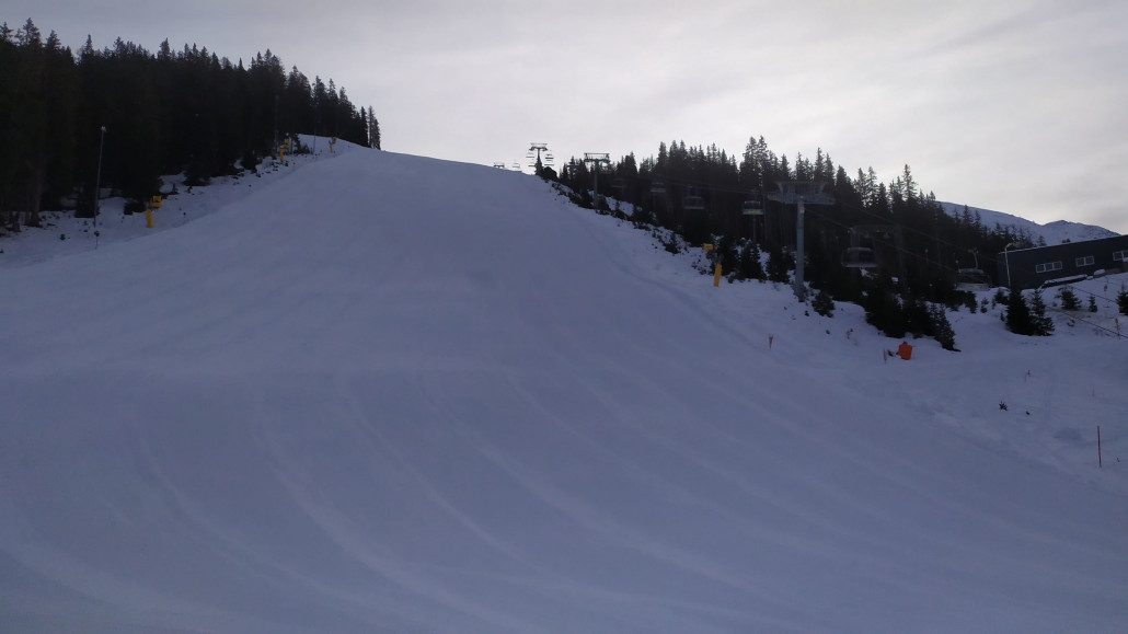 Uns erwartet wieder dieser tolle Anblick am Morgen. Die Präparierung war sehr gut.