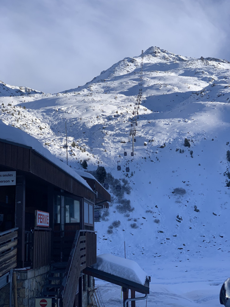 Mt. Vallon Gondel, die am 16.12. kurz offen war, hier aber verfrüht wieder eingaragiert