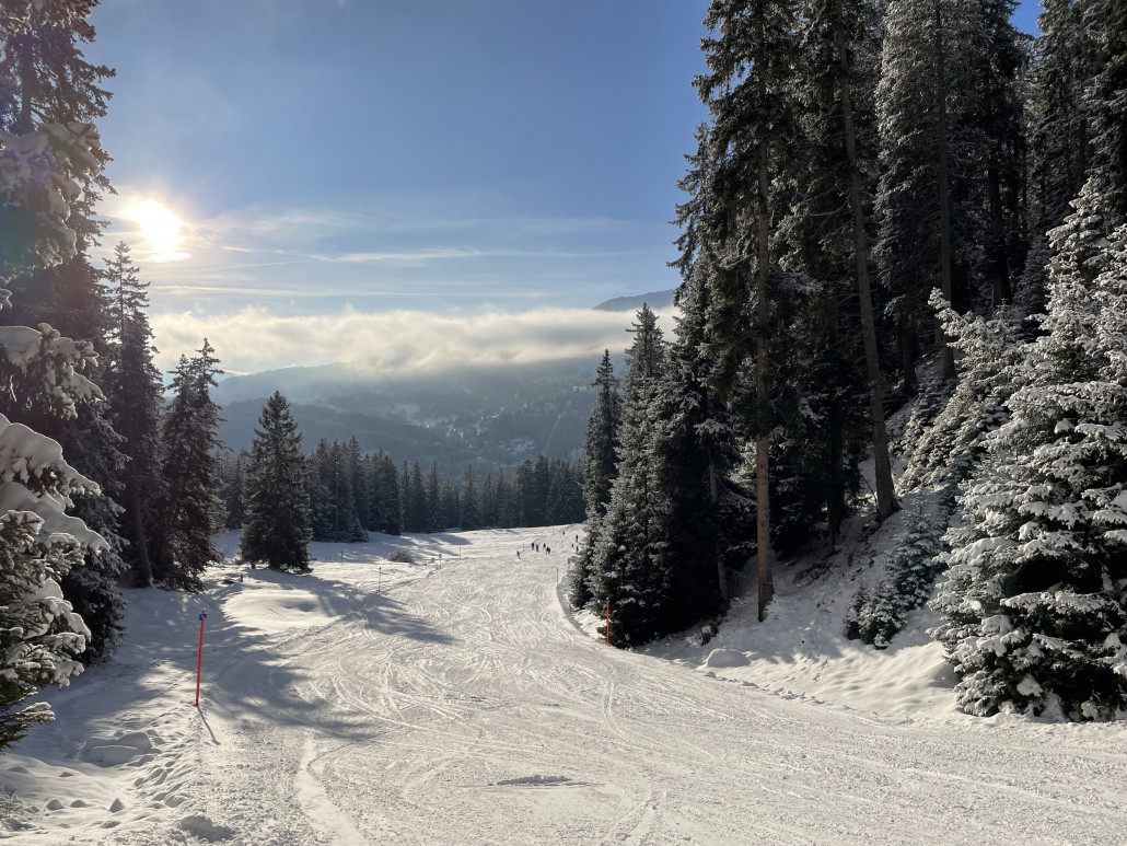 Talabfahrt Scharmoin in hübscher Winterstimmung