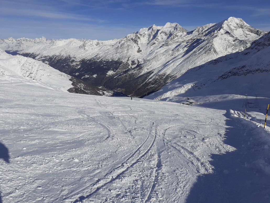 Die neue Piste 10b Gletscherband