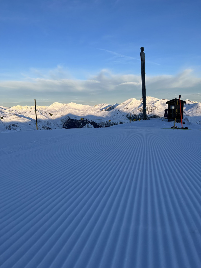 Um kurz nach halb 9 oben am Jalobshorn