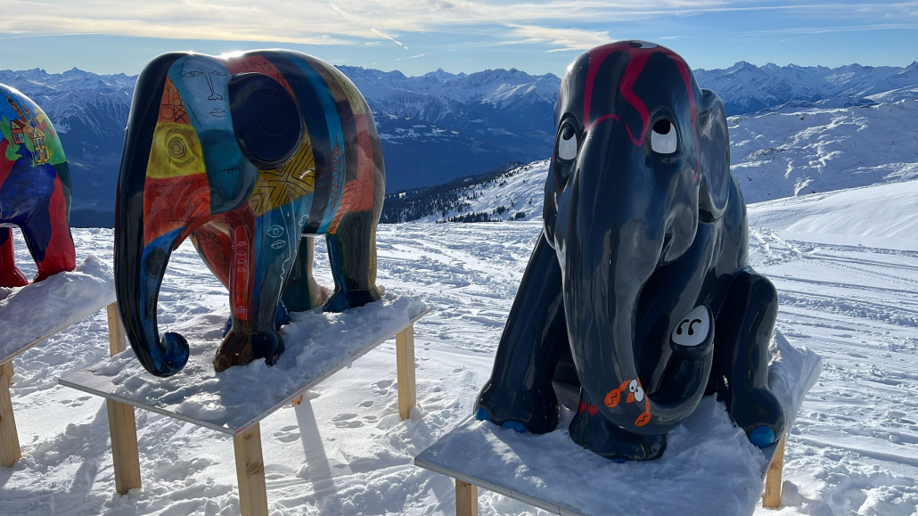 Hübsche Elefanten Parade auf dem Weg zum Grauberg