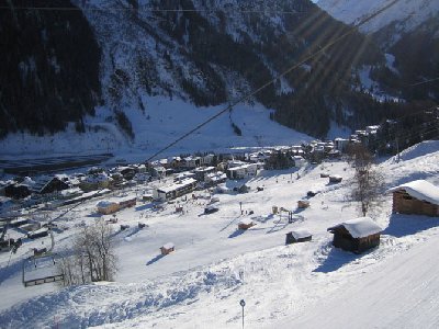Blick auf St. Anton aus der Fangbahn