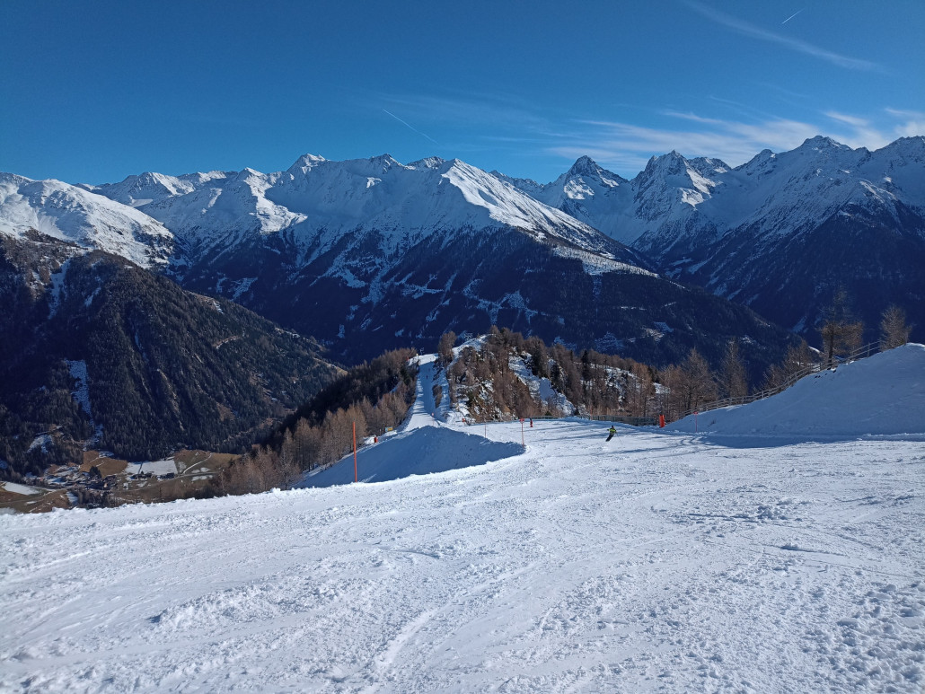 Auf der Abfahrt vom Blauspitzlift