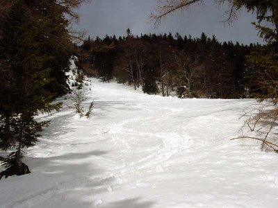 die letzte Abfahrt sozusagen außen herum über Knappenberg, hier finden sich auch ein paar flache Hänge