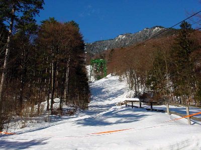 Blick von der Talstation (540m) nach oben