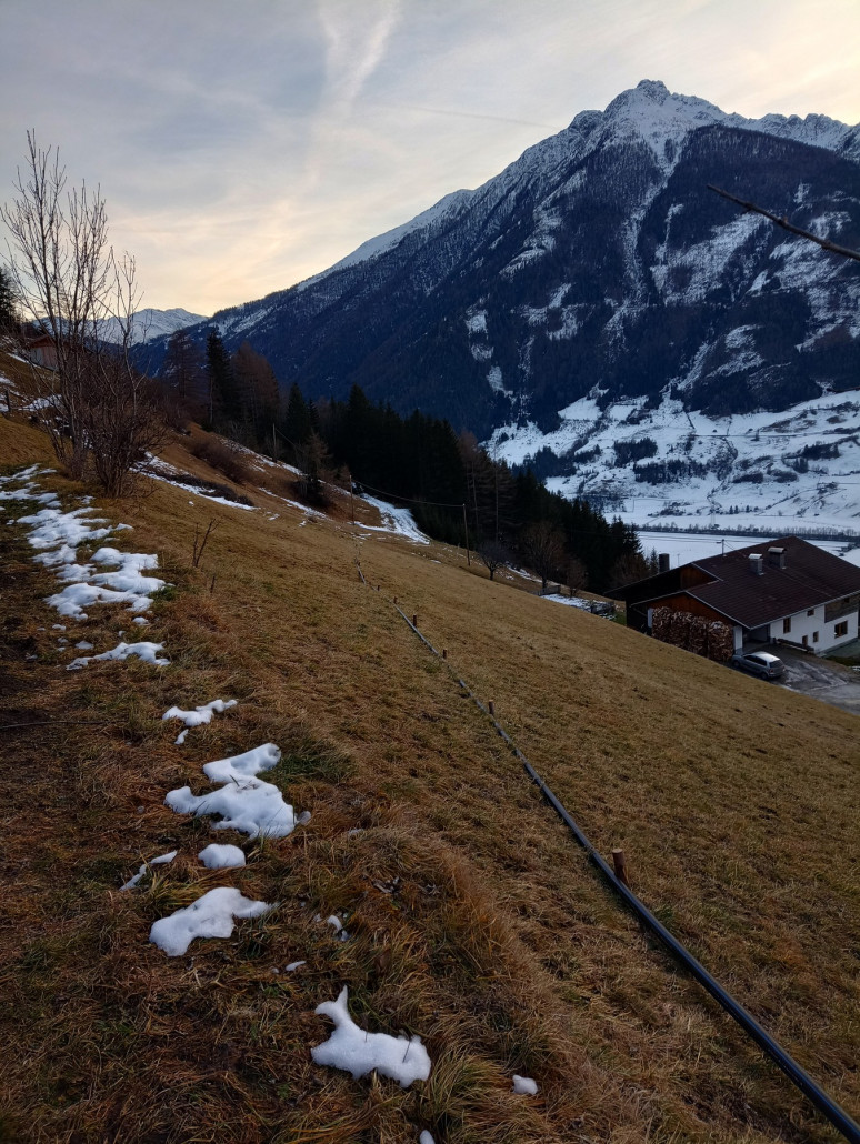 Weiterer Verlauf zum o.g. Waldrücken. Dort dürfte es in den Fahrweg gehen.