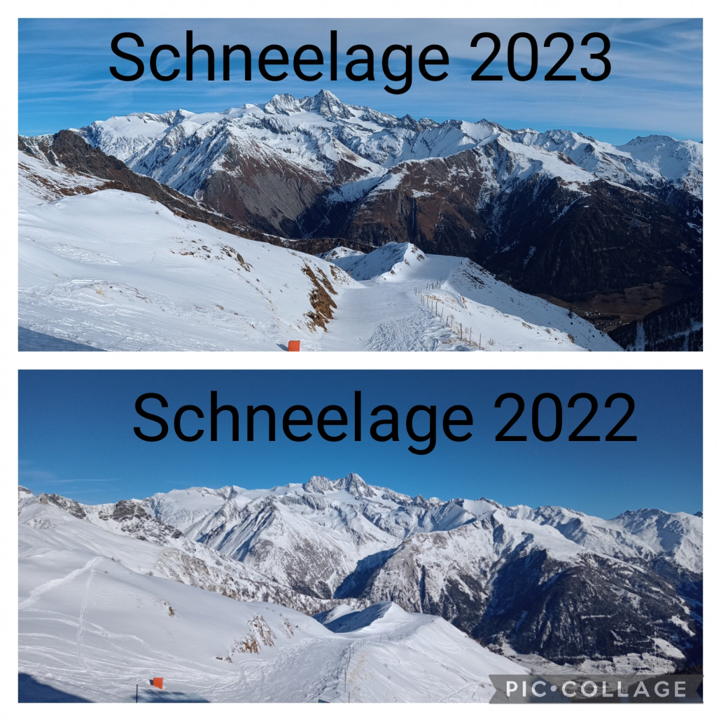 Vergleich 2022 zu 2023. Beide Bilder vom 07.01.