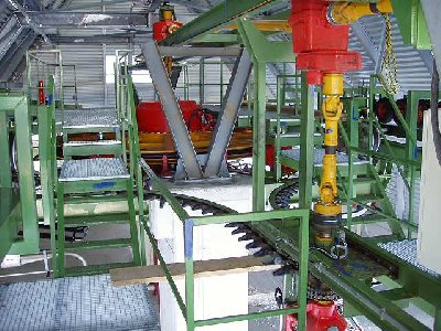 Zurück die Gelenkwellen für die Förderer. Die Alternativantriebe wurden noch nie verwendet