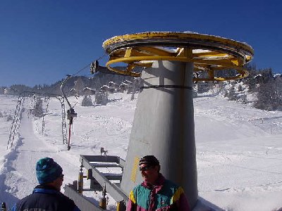 Das erste mal Stress mit dem Liftmann. Skilift Herti hat Mittagspause. :-(