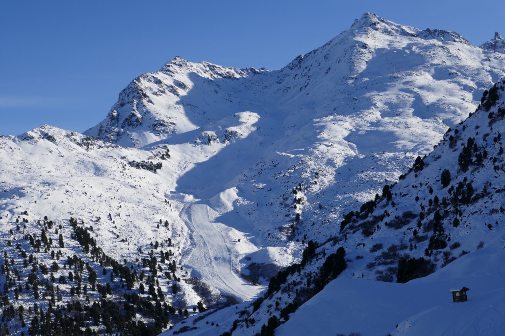 Linke Piste am Mont Vallon. Bin ich am nächsten Tag gefahren.