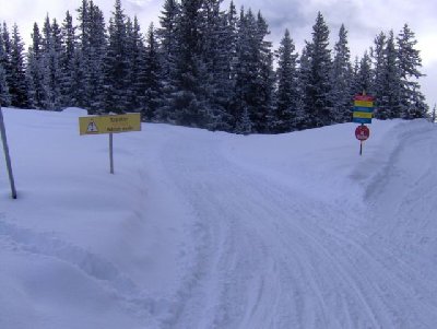 Start der 3.5 km langen Schlittelbahn.