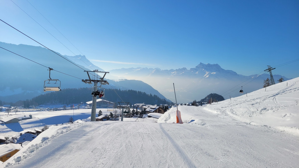 Talabfahrt  mit Blick auf die Dents du Midi