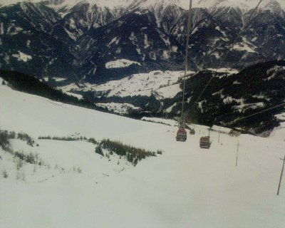 Blick aus der Schönjochbahn in Richtung Fiss