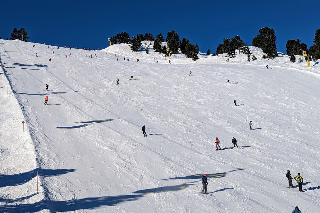 Das untere Stück zum Kristall-Express. Diese Piste sollte man eigentlich für Anfänger sperren ...