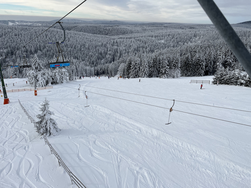 vollste Stelle auf der "Moser" an der Einbindung von "Rondo" (dort auch dünne Schneeauflage)