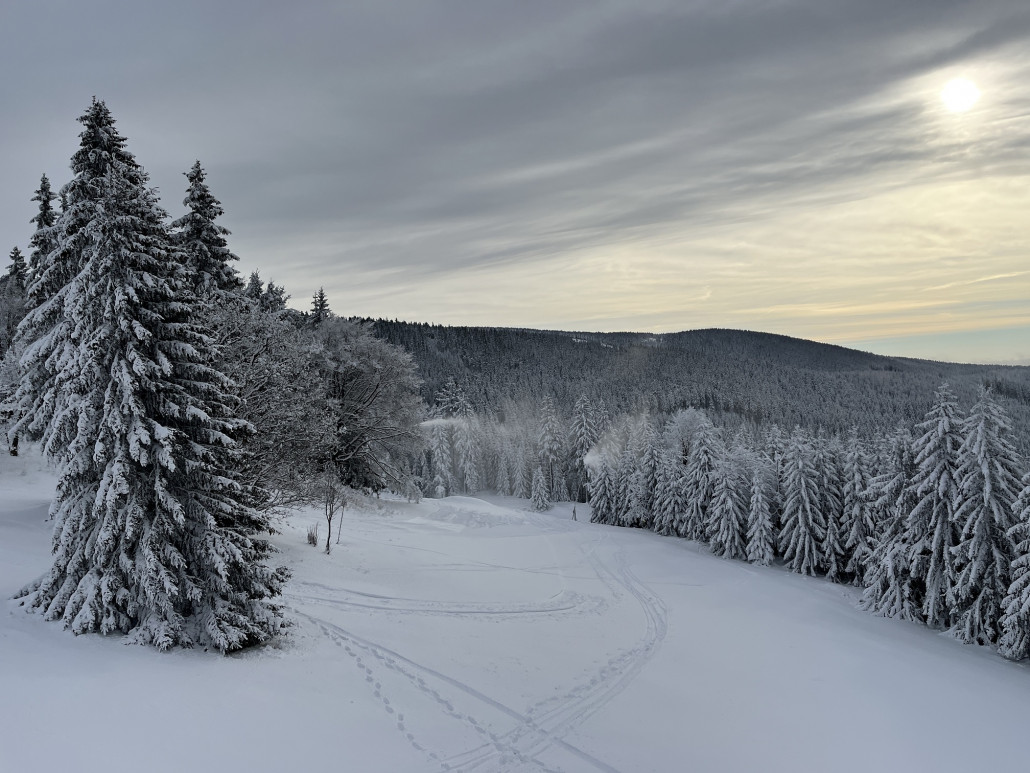 Ende von "Karasek I" (19) unter voller Beschneiung
