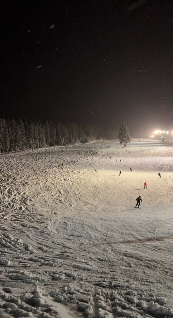 Erster Blick auf den Hang um kurz nach halb 8