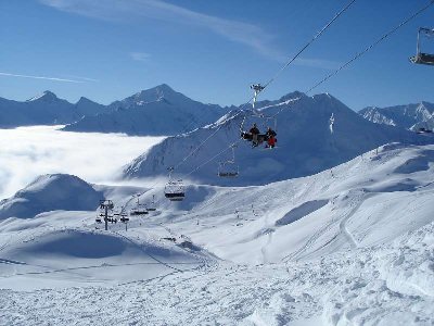 Grivaleabahn; ganz rechts Alp Trider Sattel